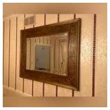 Gold framed mirror with beveled glass