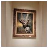 Framed Owl 3-D Oil on Board Painting