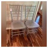Pair of painted wood side chairs