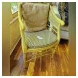 Bamboo-like Rattan Upholstered Chair