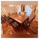 Dining room table with 2 leaves and 8 chairs