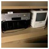 Panasonic DVD & VHS player, Sony CD player, Panasonic TV with built-in VHS player