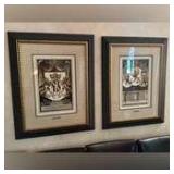 Pair of 23.5” x 30” black framed pictures