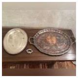 Large silverplate platter, oval silverplate tray
