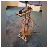 Vintage Spinning Wheel Lamp marked ANRI