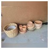 Terra Cotta Pots, Saucers, Baskets