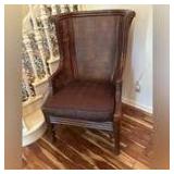 Excursions Wicker chair with cane back and cushioned bottom