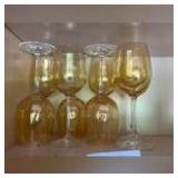 8 gold tone wine glasses