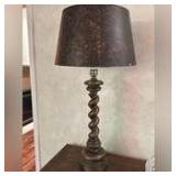 36.5” tall wood base table lamp