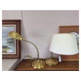 2 brass adjustable lamps
