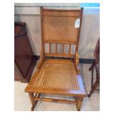 Antique walnut rocker w/ cain seat & back