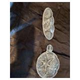 6” cut glass nappy, 8” cut glass bone dish