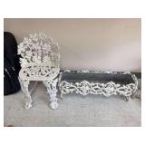 Cast aluminum patio chair & planter
