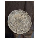 8” cut glass dish