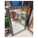 Large framed beveled edge wall mirror