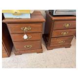 Pr of 3 drawer night stands w/ brass pulls