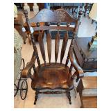 Pine rocker w/ stenciled back