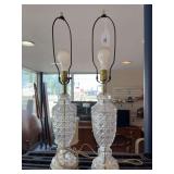 Pr of 32” glass table lamps