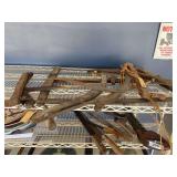Buck saws, limb saws, smoothing trial, misc vintage tools