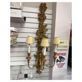 Ornate 3 light electric wall sconce