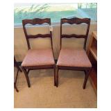 Pr of vintage roseback chairs