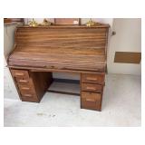 Antique oak roll top desk