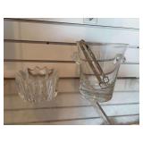 Crystal ice bucket, crystal bowl