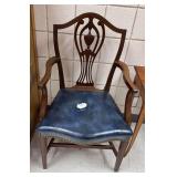 Kittinger Furniture arm chair w/ leather seat