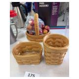 2 Royce Craft Baskets (signed & dated), basket with faux fruit