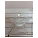 Milk glass basket weave 7” dish