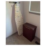 Ironing board, clothes hamper