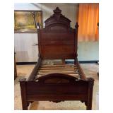 Antique walnut bed 77.5" x 45" x 74"