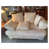 White upholstered love seat 67" x 39"