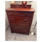 Solid Cherry chest of drawers w/ carved pulls & dove tail joints