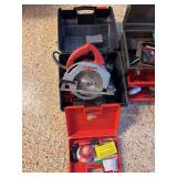 Milwaukee circular saw in case, Weller soldering kit