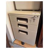 3 drawer metal locking cabinet with keys 16"x 22" x 20"