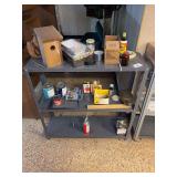 Metal shelf & contents