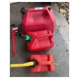 3 plastic gas cans