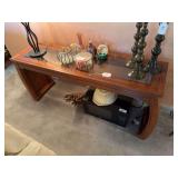Sofa table w/ 2 glass inserts