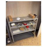 Metal shelf & contents