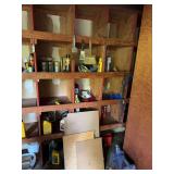 Contents of closet, trash can, plastic gas can
