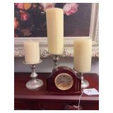 Seiko clock, candle holders