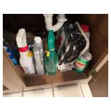 Contents of cabinet under sink