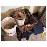 Bucket, laundry basket, waste cans, misc