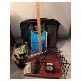 Office supplies, yard stick, rulers,  markers, binders, batteries, miscellaneous