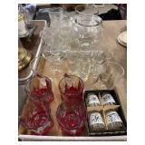 Misc barware and clear glass