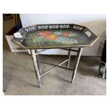 Serving tray with wooden stand