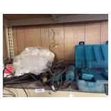 Makita drill, battery charger, angle grinders
