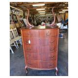 6 drawer dresser on casters missing mirror 34” w x 20.25”d x 48” to top of dresser
