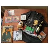 Assorted Elvis vinyl records and collectibles